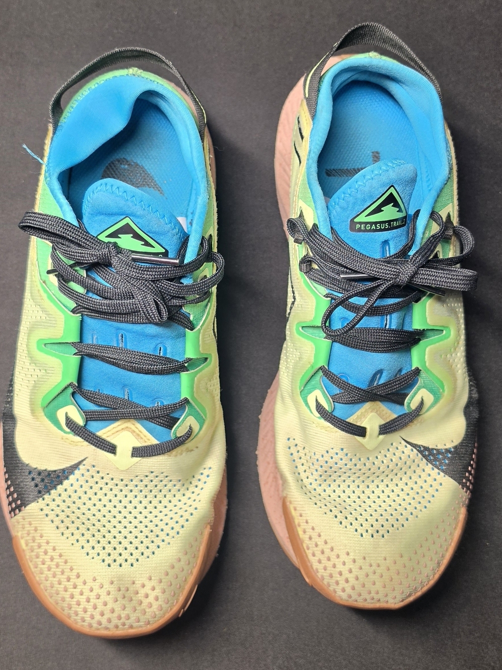 Mens Nike Trail Sneakers - Blue, Green & Tan